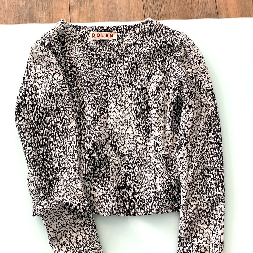 Anthropologie speckled black & white Dolan cropped cardigan. Worn once. Size S.